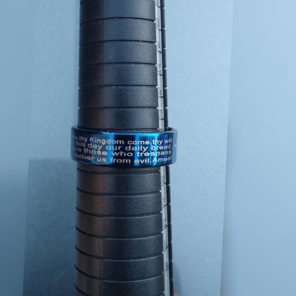New Stainless steel blue Jesus ring size 13 - Picture 2 of 7
